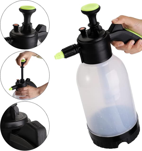 Set med 2 manuella 2L trädgårdssprutor med tryckpump, mångsidiga sprutor för gräsmatta och trädgård
