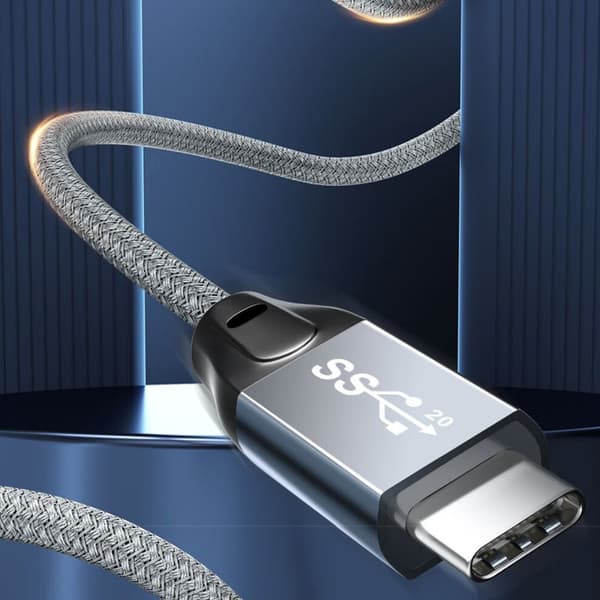 100W USB-C til USB-C-kabel - 20 Gbps data og 4K video - Kompatibel med bærbare datamaskiner, nettbrett og telefoner 1m