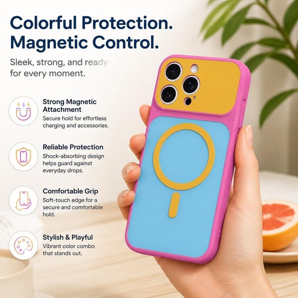 iPhone 16 Pro Max magnetisk deksel i kontrastfarger, blå iPhone16PROMAX