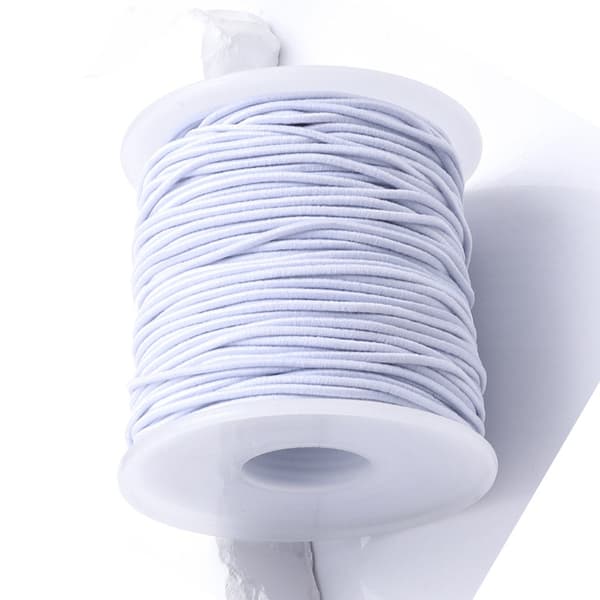 Elastisk tråd för armband, 0,8 mm, vit