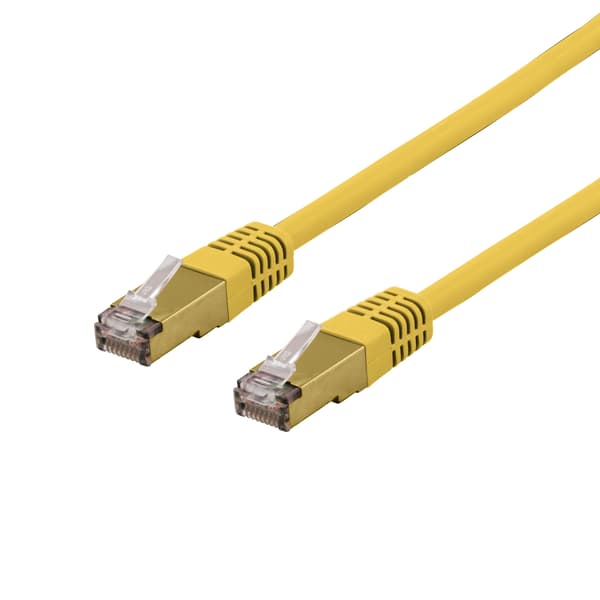 S/FTP Cat6a patchkabel, delta-sertifisert, LSZH, 1m, gul