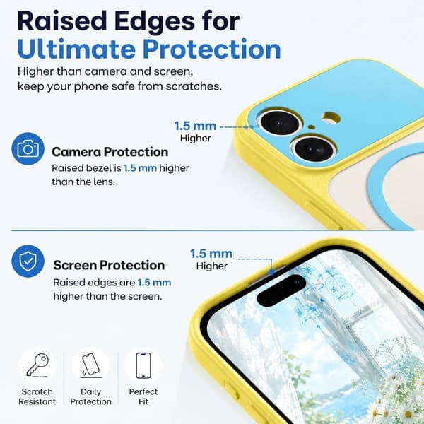 iPhone 17 Magnetisk deksel med kontrastfarger i godteristil, hvit iphone17