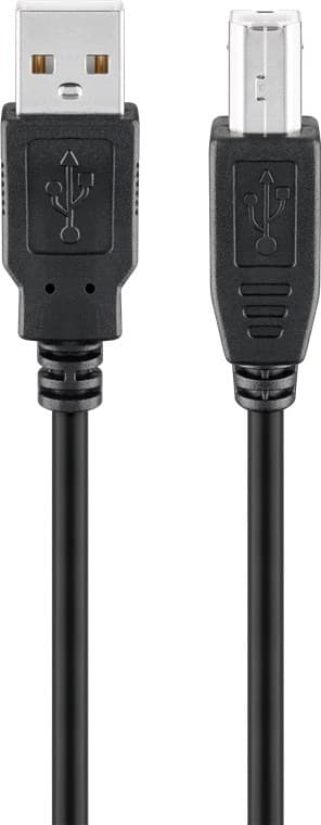USB-A–USB-B-kaapeli, 5 m, musta
