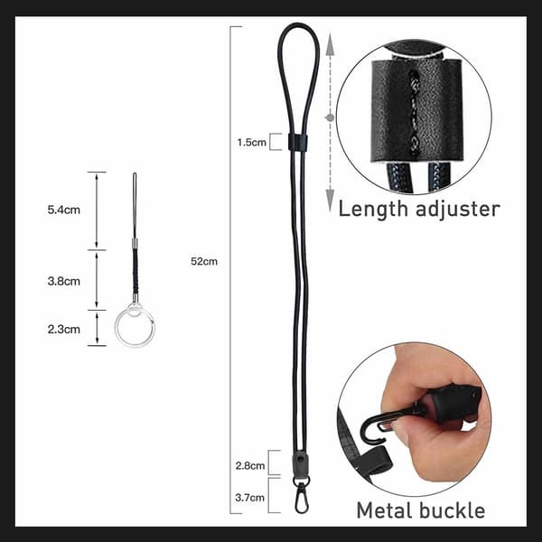 Flettet snor med justerbar spenne Svart Black