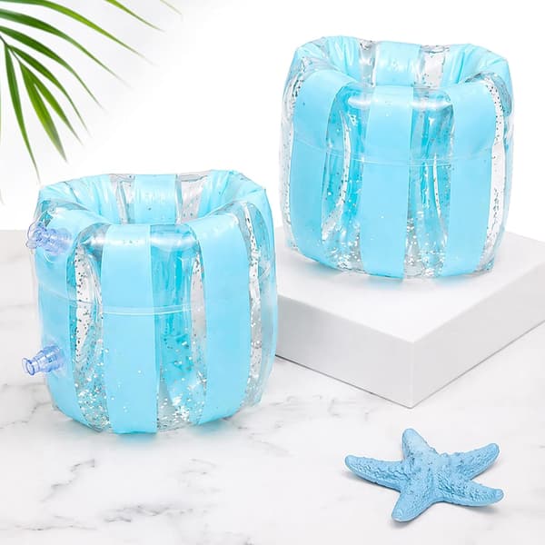 Generisk simarmband uppblåsbart flytarmband för vuxna (blå, 17*18cm) blue
