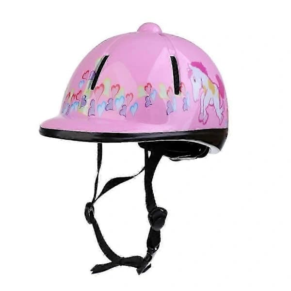 Ridehjelm for barn - Justerbar ridehjelm rosa
