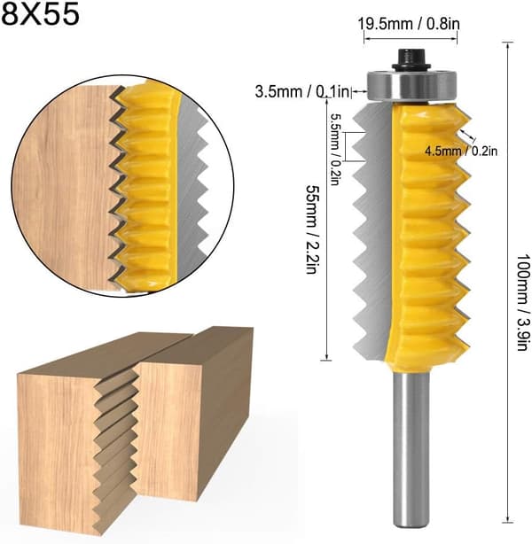 Fræserbit med skaft, kantfræserbit med top- og bundleje 1-1/2\"H * 1/4\" Værktøj