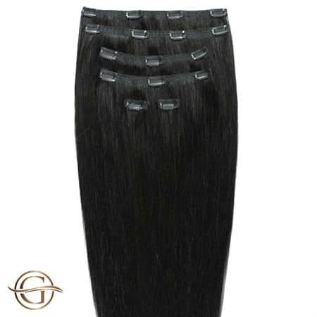Gold24 Clip-in-hiustenpidennykset 1# Musta - 60 cm