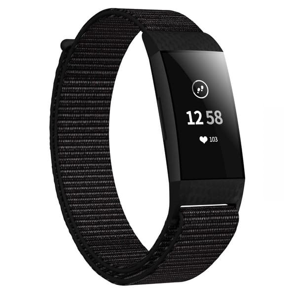 Fitbit Charge 3/4 ranneke nailon Musta