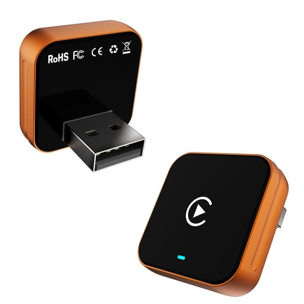 Trådløs CarPlay-adapter - Orange: Kablet til trådløs konvertering, smart bilforbindelse, kompatibel med Apple CarPlay og Android Auto