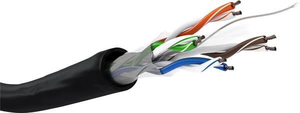 CAT 6 verkkokaapeli ulkoasennukseen, U/UTP, musta
