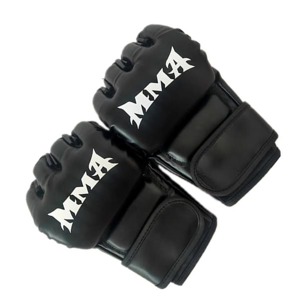 Halvfinger boksehandsker - MMA sparring & sandsækstræning, sort Black