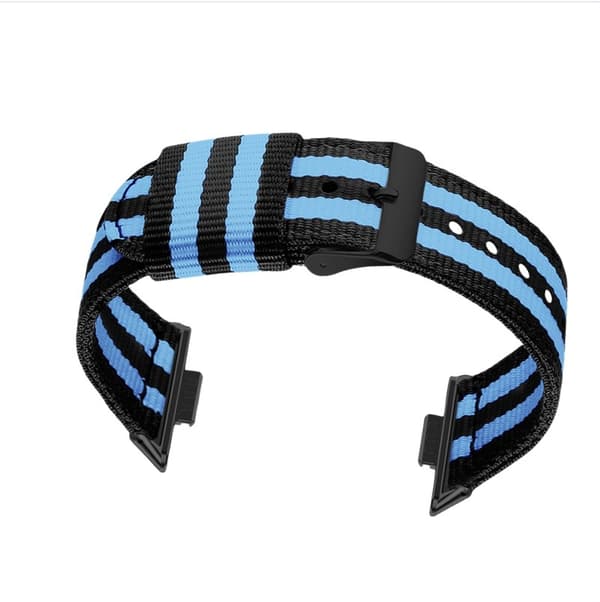 Stilfuld nylonrem til Huawei Fit 3/4/4 Pro Sort+Blå Black+Blue