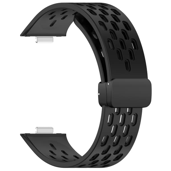 Huawei Watch Fit 3 Åndbar Silikonerem med Magnetspænde Sort
