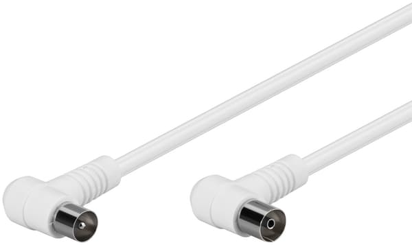 Vinklad antennkabel (80 dB), dubbelskärmad
