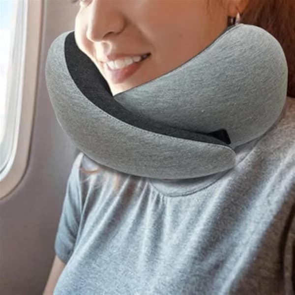 Memory Foam Kudde Memory Foam Kudde Resenackkudde Bärbar U-formad Ej Deformerbar Flygplan för Nacke (LJUSGRÅ) gray