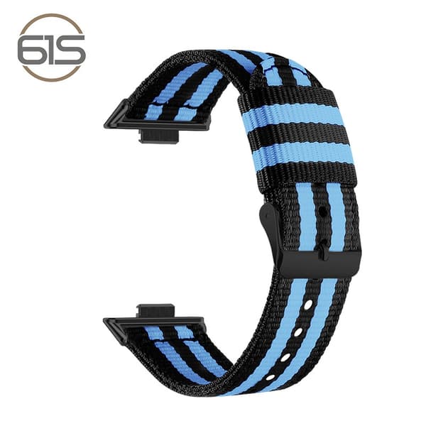 Stilig nylonrem til Huawei Fit 3/4/4 Pro Svart+Blå Black+Blue