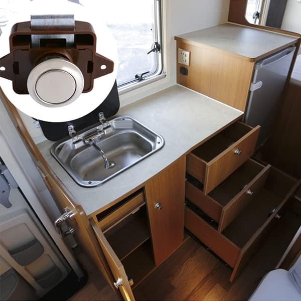 Tryckknappslås för husbilar, möbellås, tryckknappsdörrlås, möbeldörrspärrar