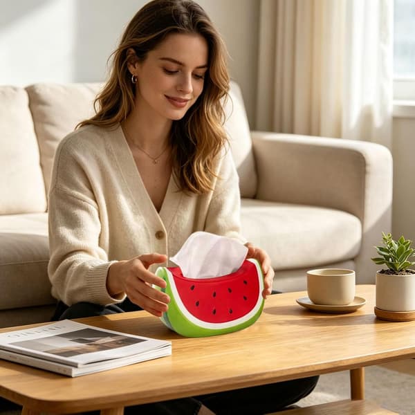 Fruktbitformad näsdukslåda Matt näsdukshållare, vattenmelon watermelon