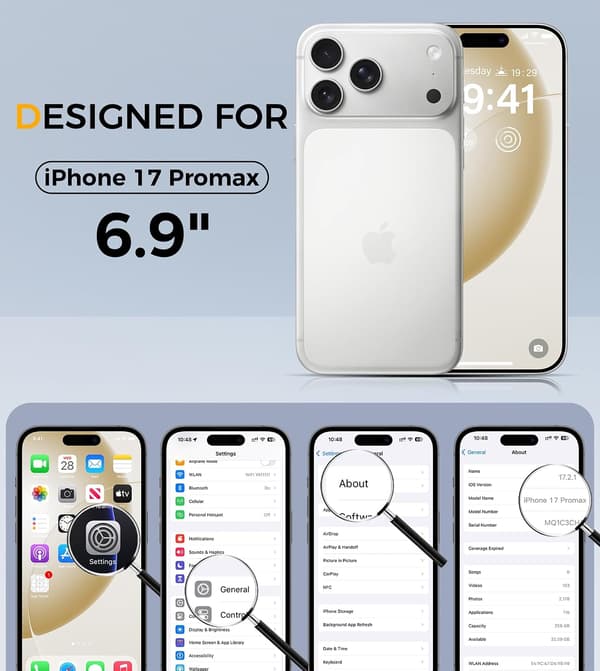 iPhone 17 Pro Max-fodral, flytande silikonskydd, antikvitt iPhone17Promax
