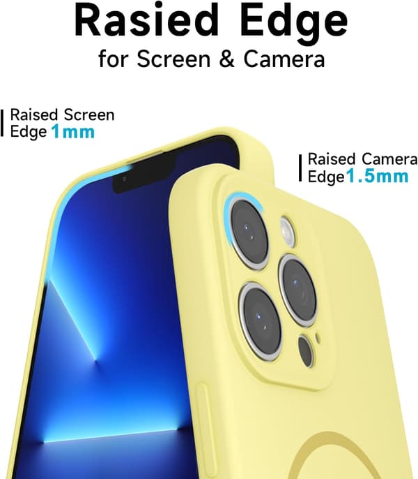 Flydende silikone magnetisk etui til 13 Pro, GUL iPhone 13 Pro