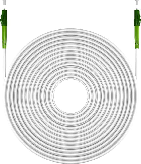 Fiberoptisk kabel (FTTH), Singlemode (OS2) Vit, vit (Simplex), 25 m