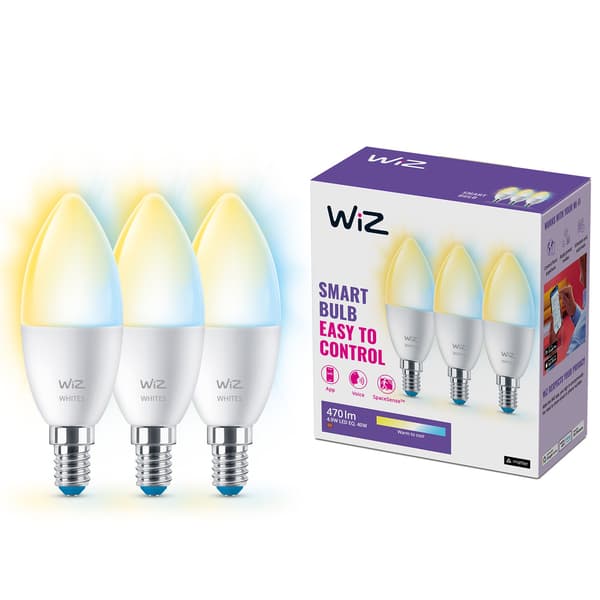 WiFi Smart LED E14 Krone 40W Varm-kald hvit 470 lm 3-pakning Vit