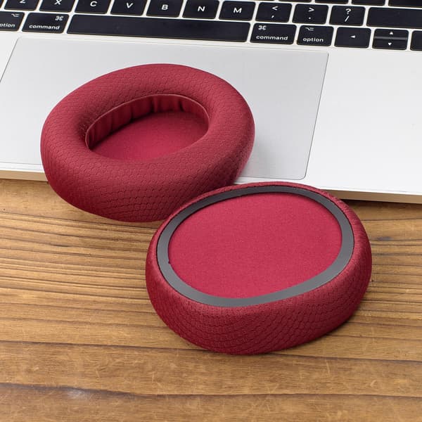 2-pack öronkuddar kompatibla med SteelSeries Arctis Nova Pro, Nova 7, 3, 1 - Football Mesh och Memory Foam Röd