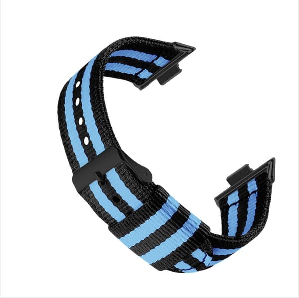 Stilig nylonrem til Huawei Fit 3/4/4 Pro Svart+Blå Black+Blue