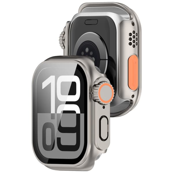 Skyddsfodral för Apple Watch - Hård PC & Härdat Glas Silver 44 mm Silver 44 mm Silver