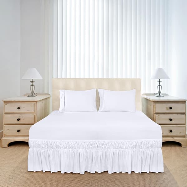 Dobbeltseng himmelseng - 150 x 200 cm - Myk børstet polyester mikrofiber sengehimmel, 40 cm fall - Hvit