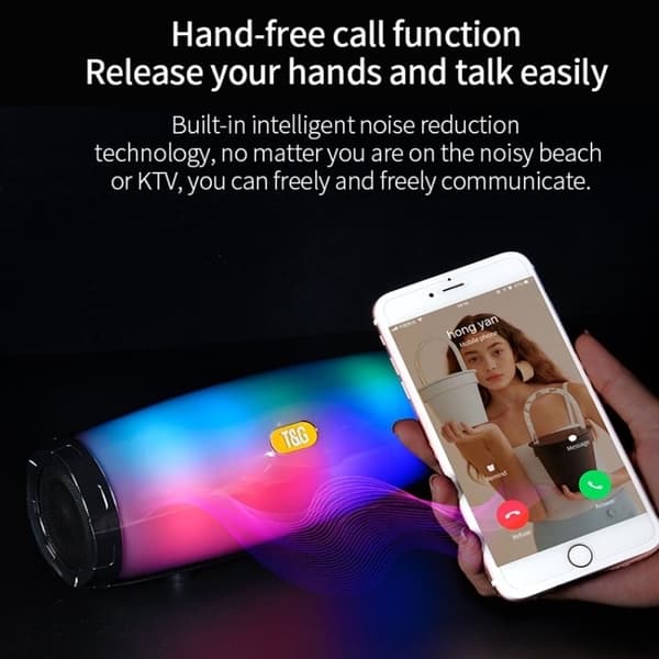 Bluetooth-högtalare med LED - Trådlös - Svart