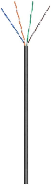 CAT 5e nätverkskabel för utomhusinstallation, U/UTP, svart