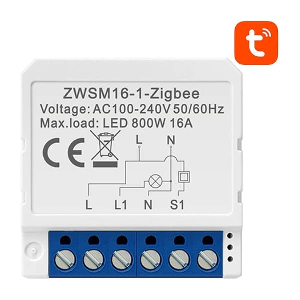 Älykäs kytkinmoduuli ZigBee Avatto ZWSM16-W1 TUYA