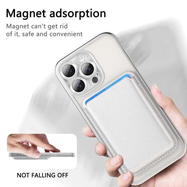 Sølv magnetisk etuisæt kompatibelt med iPhone 17 - Inkluderer Magsafe kortholder