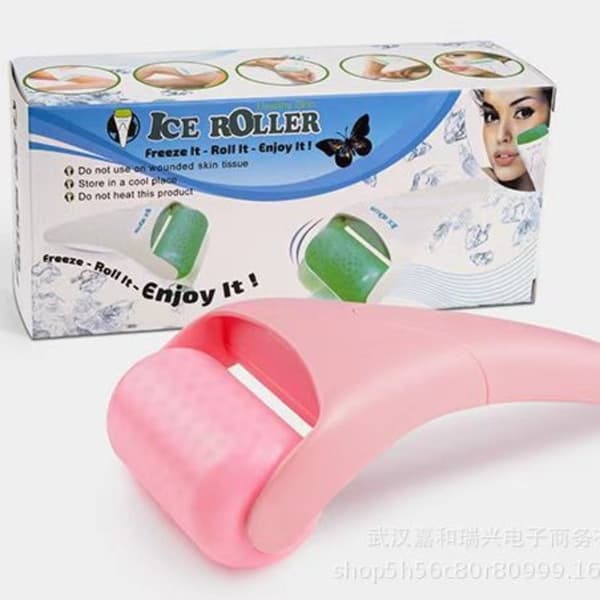 Ice Roller Ansigtsmassager - Pink ABS Ice Roller til ansigt og øjne, der reducerer hævelser og køler