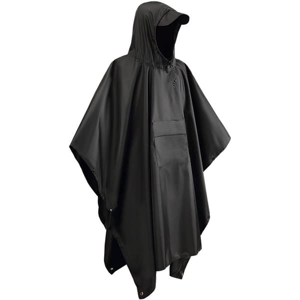 Multifunktionell Regnponcho / Vattentät Presenning / Underlag Svart
