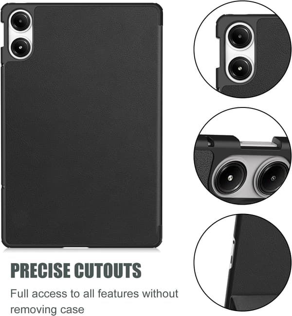 Xiaomi Redmi Pad Pro 12.1\", Slankt Cover Stativ Hårdt Shell Case – Sort