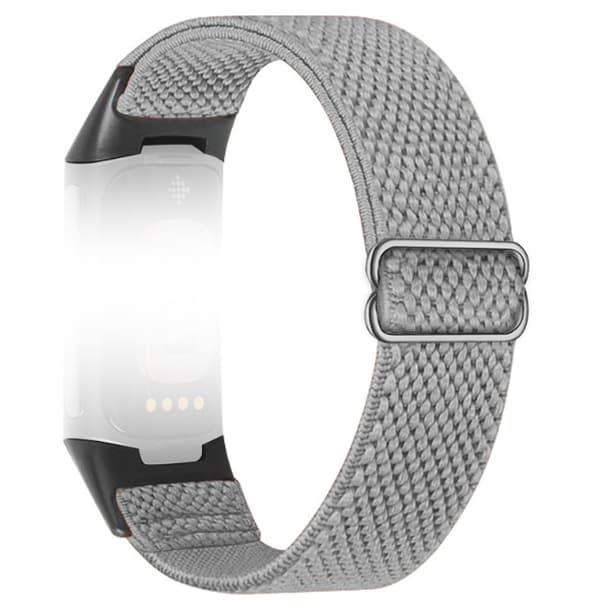 Nylonranneke Fitbit Charge 5/6:lle, vaaleanharmaa LightGrey