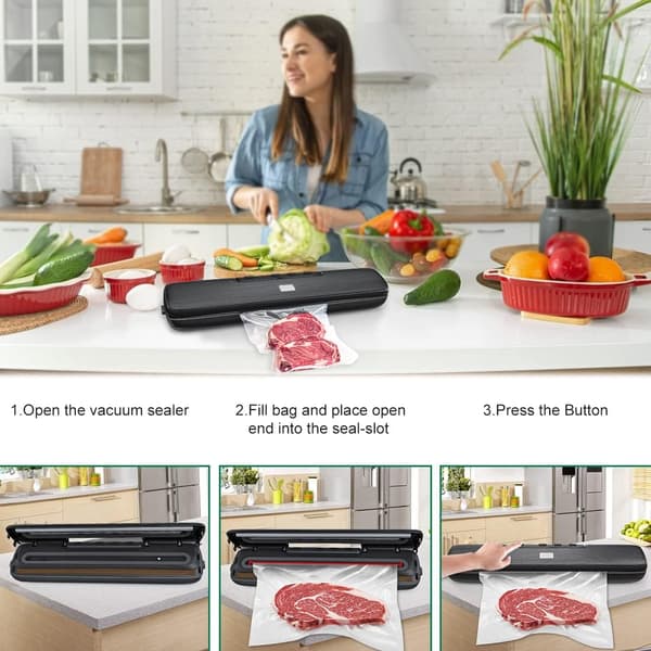 Mat Vakuumförpackare, Vakuumförpackningsmaskiner för Mat, Kött, etc., 15 Påsar Ingår