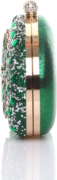 Diamantutsmyckad oval balkopplingsväska (grön, 19,5 cm*4,5 cm*15,5 cm) green