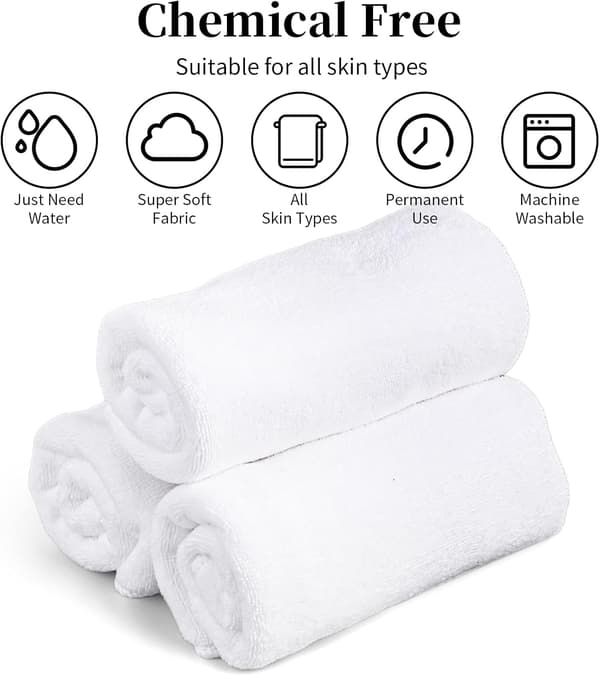 Hvide håndklæder (sæt med 3), bløde mikrofiber vaskeklude til ansigt og badeværelse