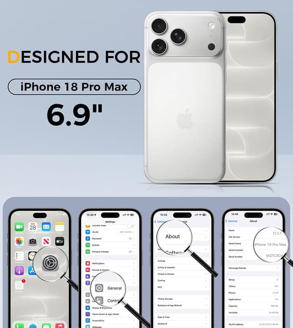 iPhone 18 Pro Max Cover, Flydende Silikoneetui, Antikhvid iPhone18PROMAX