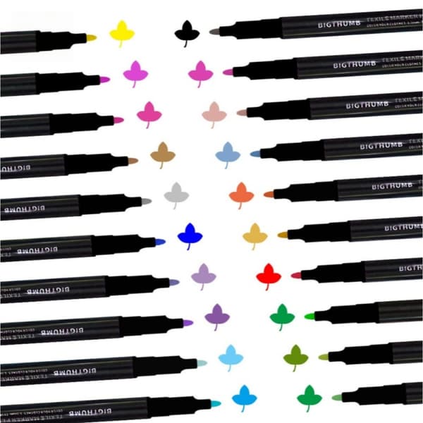 24 färger tygpennor set - Mångsidiga textilpennor för kläder, canvas och DIY-konst