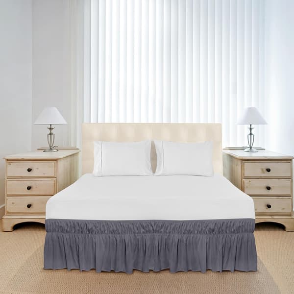 Dobbeltsengs himmelseng - 150 x 200 cm - Blød børstet polyester mikrofiber sengehimmel, 40 cm drop - Grå
