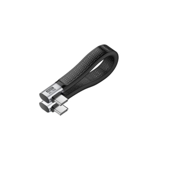 USB4.0 fullfunksjons USB-C til USB-C-kabel med vinklede kontakter på begge sider, 240W lading, 40Gbps data, TPE, 13cm