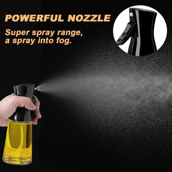 Olivenolie Sprøjte til Madlavning, 180ML Glas Oliedispenser Flaske, Rapsolie Eddike Spray Mister til Køkken