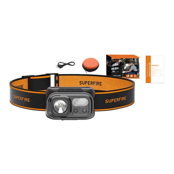 Superfire HL23-S otsalamppu, 350lm, USB-C