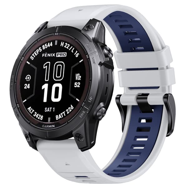Tyylikäs pikakiinnitys Garmin Fenix 7X Prolle White + Blue