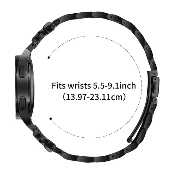 Galaxy Watch 4/5/6 Metalarmbånd Sort Black